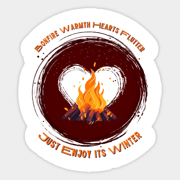 Winter Bonfire Love Sticker by DaShirtXpert